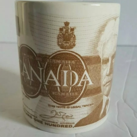 Novelty Collectible 1998 $100 Bill Canadian Currency Ceramic Coffee Mug - Picture 2 of 10
